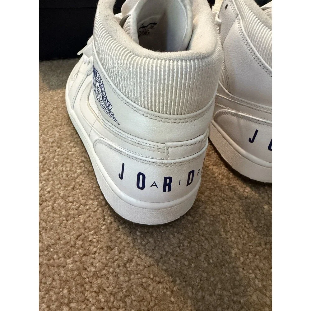 Mens Air Jordan 1 Mid White/Concord-White BQ 6578-100 Size 10 W/ Box